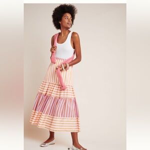 New Dolan collection Frida striped maxi skirt Lilac orange Medium